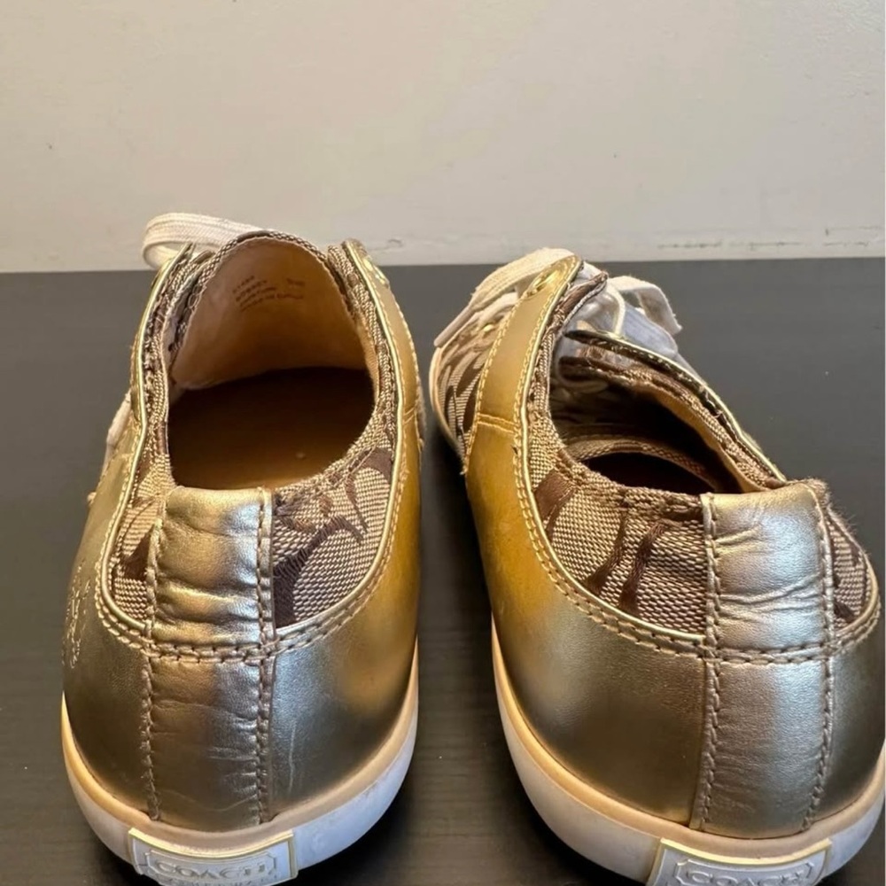 Coach Women's Brown and Gold Sneakers Sz9.5 - Picture 4 of 5